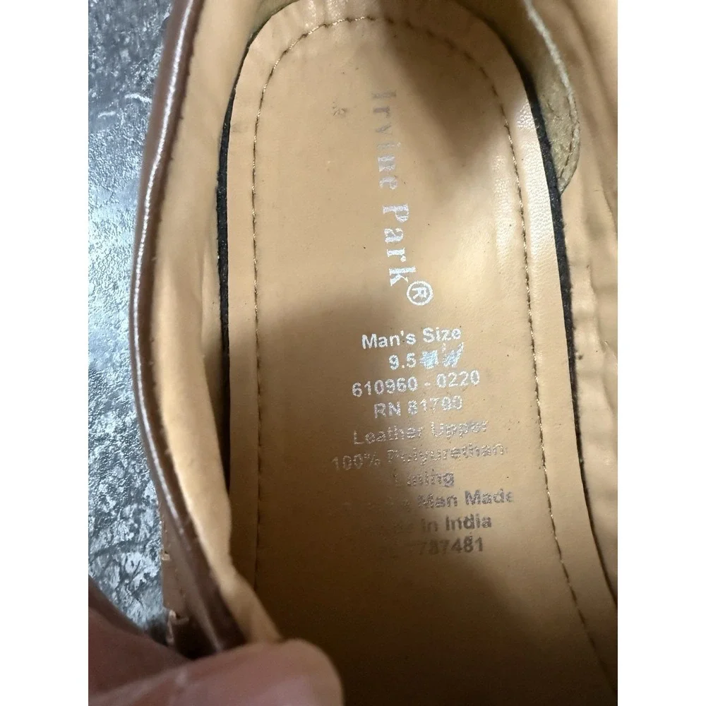Irvine Park Men's Hurache Loafer‎ Leather Slip on Shoe Brown Sz 9.5 W NWOT